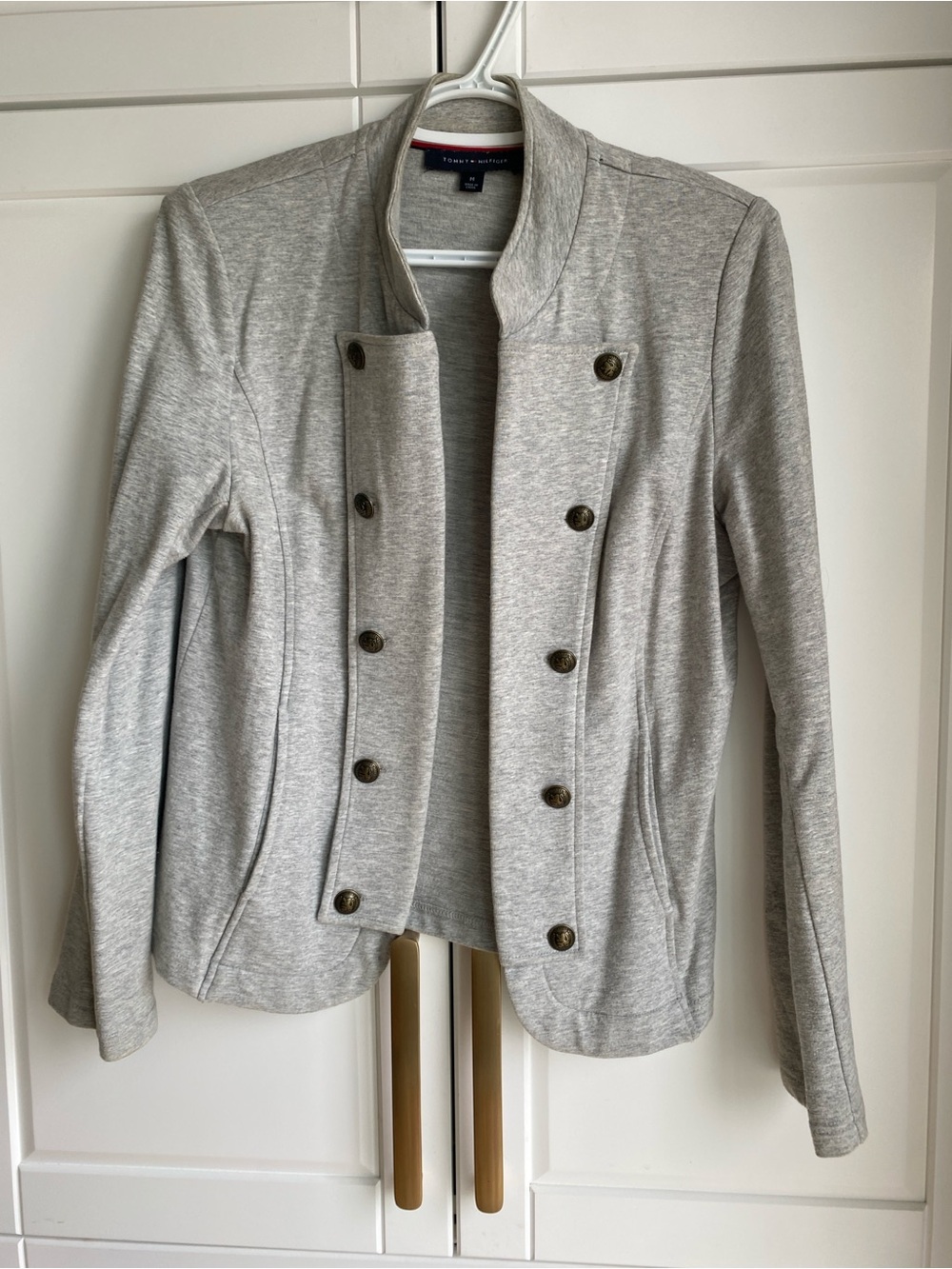 Tommy Hilfiger Heather Gray Military-Style Double-Breasted Jacket